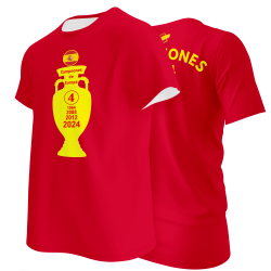 Camiseta algodón 4 Campeonatos Eurocopas amarillas 2024