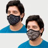 Mascarilla algodón orgánico reversible súper grande flores navy y camuflaje stone homologada con protección +90%