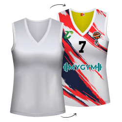 Camiseta reversible sin mangas de mujer ATENAS personalizada 100% fullprint