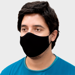 Mascarilla neopreno antibacteriana negra con certificado BFE+92% talla súper grande (envío 24h)