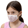 Mascarilla algodón orgánico reversible pequeña unicorn pink y star homologada con protección +90%
