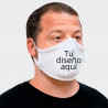 Mascarilla neopreno grande blanca homologada con protección +91% personalización fullprint
