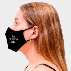 Mascarilla neopreno mediana negra homologada con protección +91% personalización lateral
