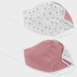 Mascarilla algodón orgánico reversible pequeña estrellas homologada con protección +90%