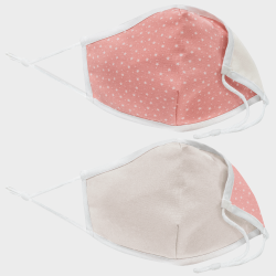 Mascarilla algodón orgánico reversible mediana estrellas rosa homologada con protección +90%