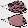Mascarilla algodón orgánico reversible grande camuflaje rosa homologada con protección +90%