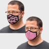 Mascarilla algodón orgánico reversible grande camuflaje rosa homologada con protección +90%