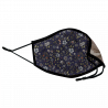Mascarilla algodón orgánico reversible mediana flores navy homologada con protección +90%