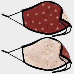 Mascarilla algodón orgánico reversible pequeña topos y soles homologada con protección +90%