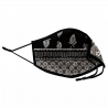 Mascarilla algodón orgánico reversible pequeña bandana black y flower black homologada con protección +90%