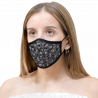 Mascarilla algodón orgánico reversible mediana bandana black y flower black homologada con protección +90%