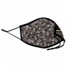 Mascarilla algodón orgánico reversible grande bandana black y flower black homologada con protección +90%