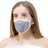 Mascarilla algodón orgánico reversible mediana geo tie grey y navy homologada con protección +90%